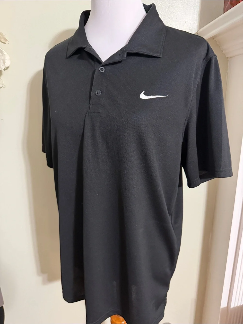 Nike Black Polo with White Swoosh